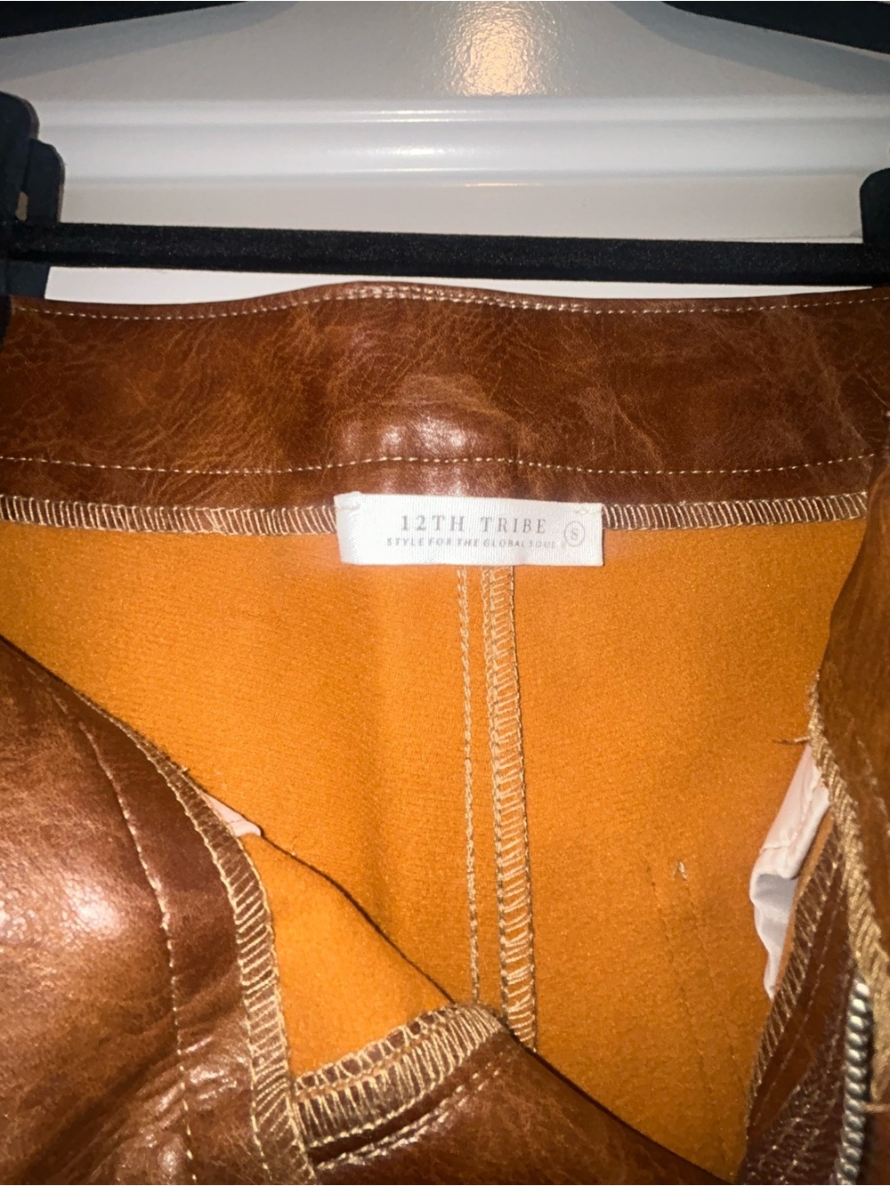 12th Tribe Brown Faux-Leather Maeve Pants - Picture 4 of 4